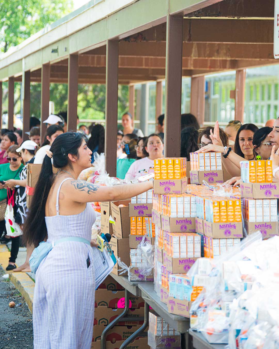 stand with food give aways